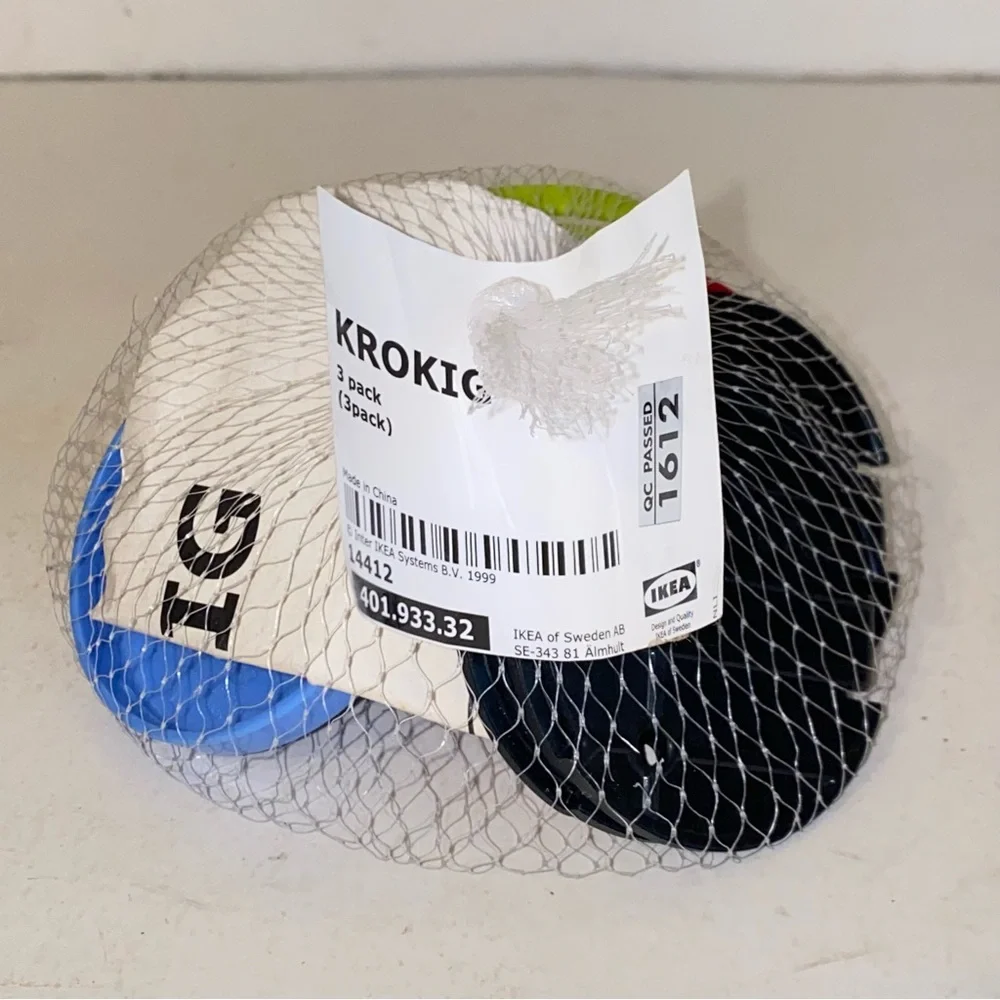 IKEA Krokig Green Red Blue Wall Hanging Hooks 3 Pack 401.933.32